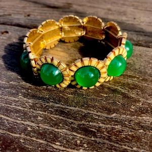 Green and yellow starburst bracelet